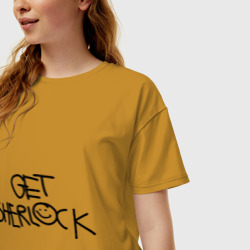 Женская футболка хлопок Oversize Get Sherlock - фото 2