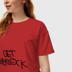 Женская футболка хлопок Oversize Get Sherlock - фото 2