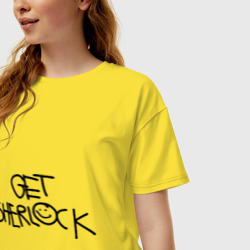 Женская футболка хлопок Oversize Get Sherlock - фото 2