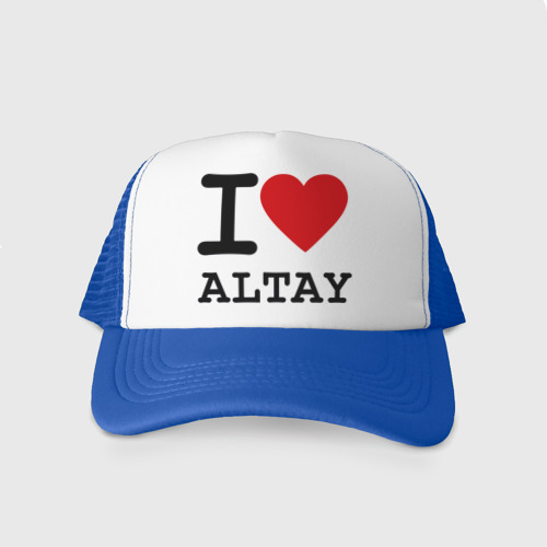 Кепка тракер с сеткой I LOVE ALTAY, цвет синий