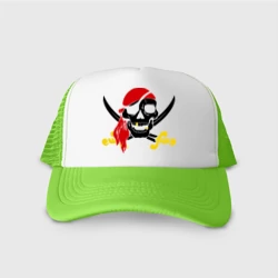Кепка тракер с сеткой Пиратский череп