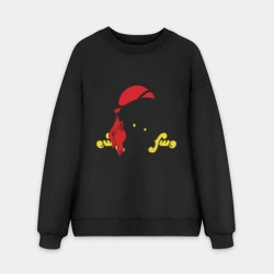 Мужской свитшот oversize без начеса хлопок Пиратский череп