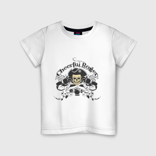Детская футболка хлопок Cheerful Roger, цвет белый