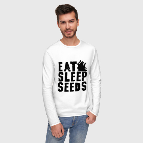 Мужской лонгслив хлопок Eat sleep seeds - фото 3