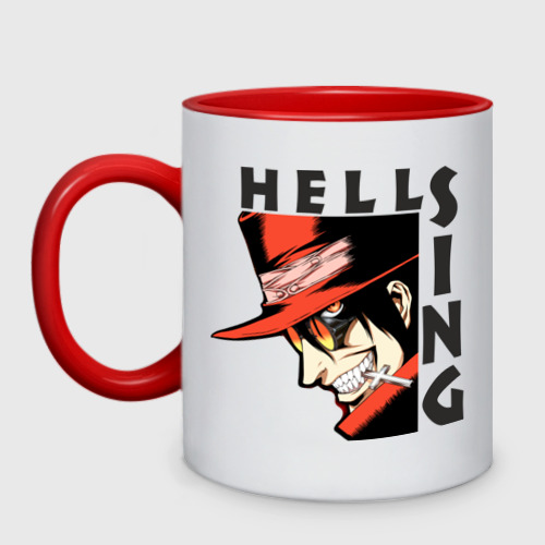 Кружка двухцветная Hellsing Алукард, цвет белый + красный