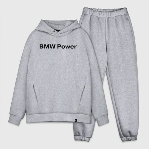 Мужской костюм oversize хлопок BMW Power, цвет меланж