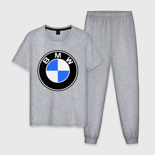 Мужская пижама хлопок Logo BMW, цвет меланж