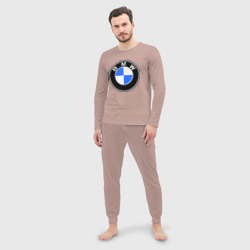 Мужская пижама с лонгсливом хлопок Logo BMW - фото 2