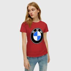 Женская футболка хлопок Logo BMW - фото 2