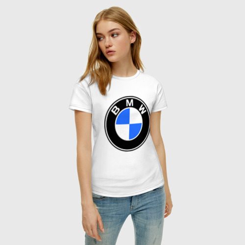 Женская футболка хлопок Logo BMW - фото 3