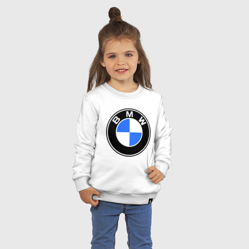 Детский свитшот хлопок Logo BMW, цвет белый - фото 3