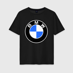 Женская футболка хлопок Oversize Logo BMW