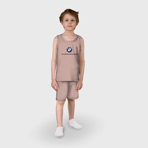 Детская пижама с шортами хлопок The ultimate driving machine, цвет пыльно-розовый - фото 3