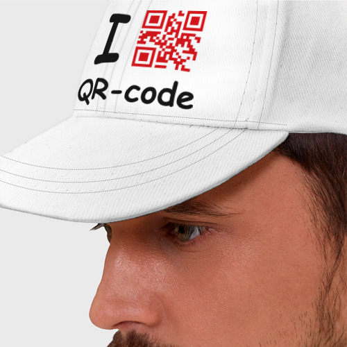 Бейсболка I love QR-code, цвет белый - фото 2