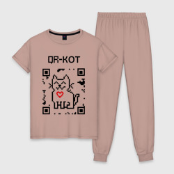 Женская пижама хлопок QR-code-kote