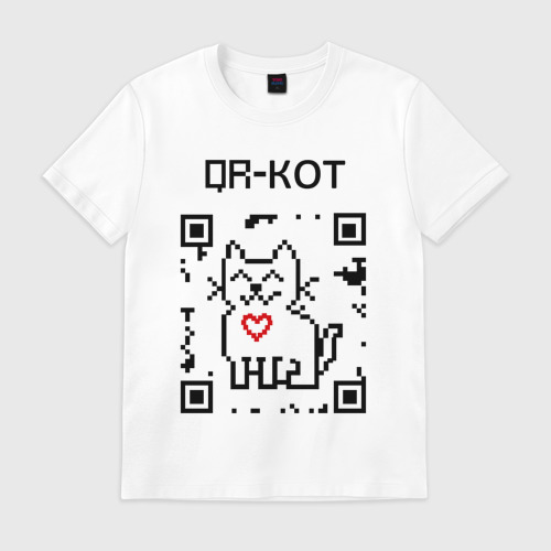 Мужская футболка хлопок QR-code-kote Фото 01 Мужская футболка хлопок QR-code-kote Фото 01