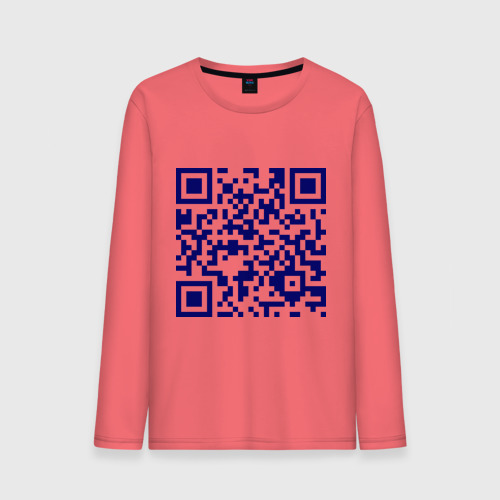 Мужской лонгслив хлопок Ты лицезреешь QR-код, цвет коралловый