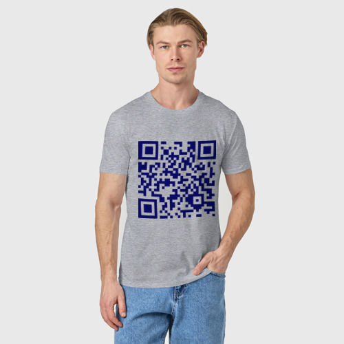 Мужская футболка хлопок Ты лицезреешь QR-код, цвет меланж - фото 3