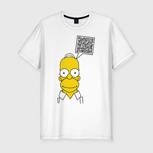Мужская футболка хлопок Slim Цитата Гомера, цвет белый