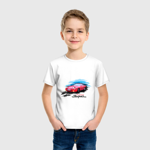 Детская футболка хлопок toyota supra красная, цвет белый - фото 3