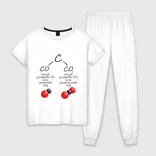 Женская пижама хлопок Шпаргалка по химии СО2