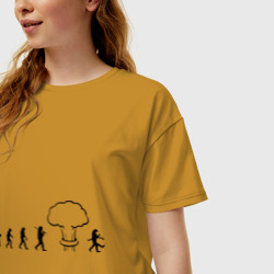 Женская футболка хлопок Oversize Эволюция после взрыва - фото 2