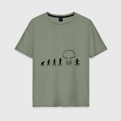 Эволюция после взрыва – Женская футболка хлопок Oversize с принтом купить со скидкой в -16%