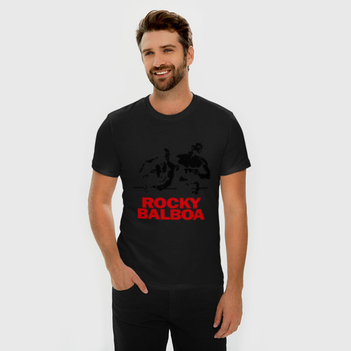 Мужская футболка хлопок Slim Rocky Balboa, цвет черный - фото 3