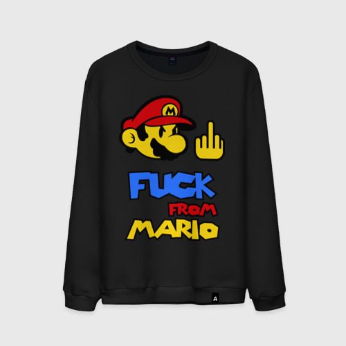 Мужской свитшот хлопок Fuck From Mario, цвет черный