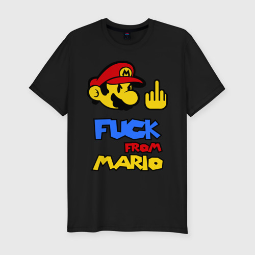 Мужская футболка хлопок Slim Fuck From Mario, цвет черный