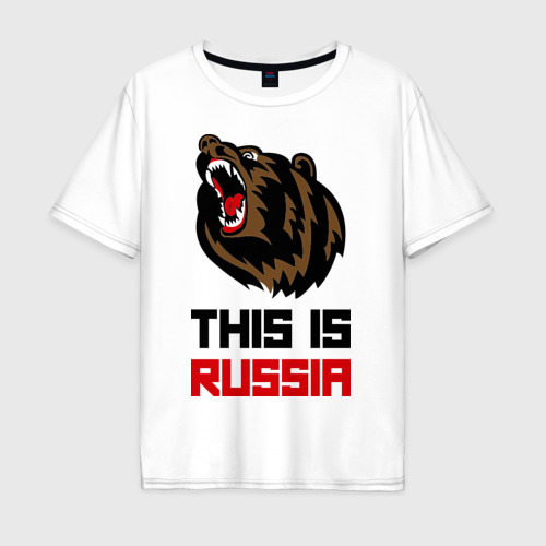 Мужская футболка хлопок Oversize This is Russia, цвет белый