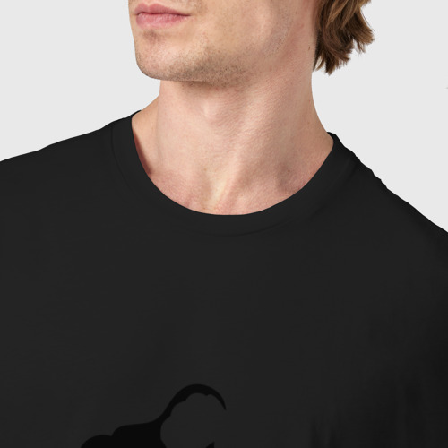 Мужская футболка хлопок Жим штанги для бодибилдера, цвет черный - фото 6