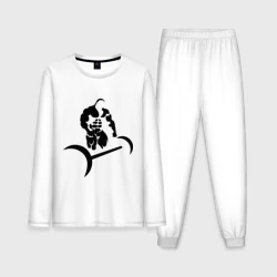 Мужская пижама с лонгсливом хлопок Жим штанги для бодибилдера