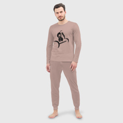 Мужская пижама с лонгсливом хлопок Жим штанги для бодибилдера - фото 2