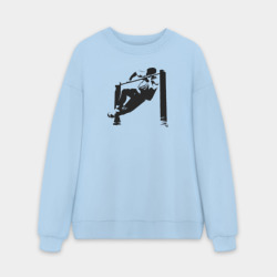 Мужской свитшот oversize без начеса хлопок Street workout выход силой black