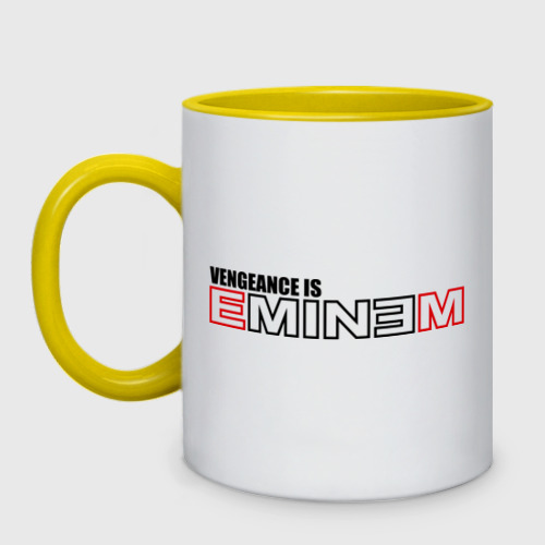 Кружка двухцветная vengeance is Eminem, цвет белый + желтый