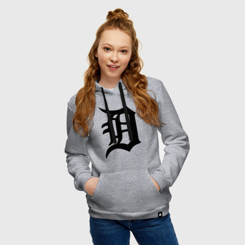 Женская толстовка хлопок Detroit tigers, цвет меланж - фото 3