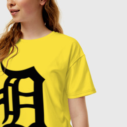 Женская футболка хлопок Oversize Detroit tigers - фото 2