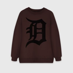 Женский свитшот oversize без начеса хлопок Detroit tigers