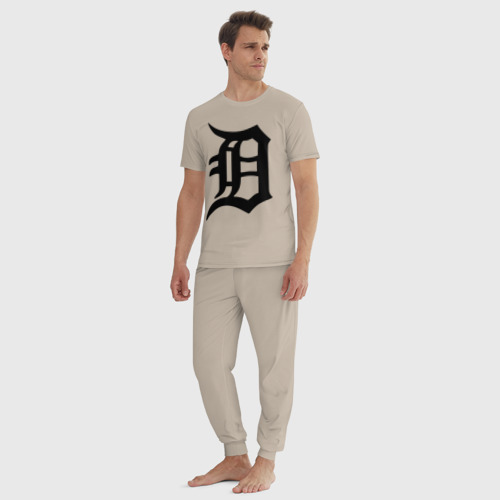 Мужская пижама хлопок Detroit tigers, цвет миндальный - фото 5