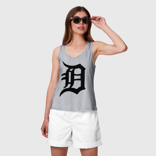 Женская майка хлопок Detroit tigers, цвет меланж - фото 3