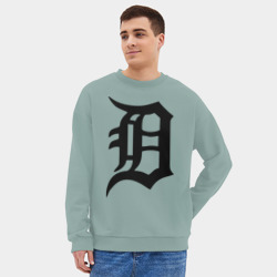 Мужской свитшот oversize без начеса хлопок Detroit tigers - фото 2