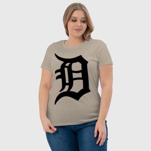 Женская футболка хлопок Detroit tigers, цвет миндальный - фото 6