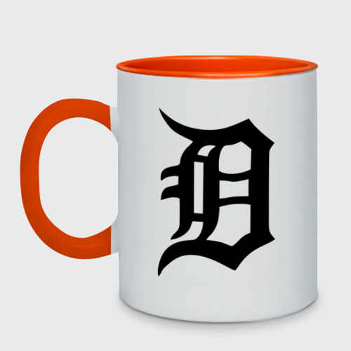 Кружка двухцветная Detroit tigers, цвет белый + оранжевый