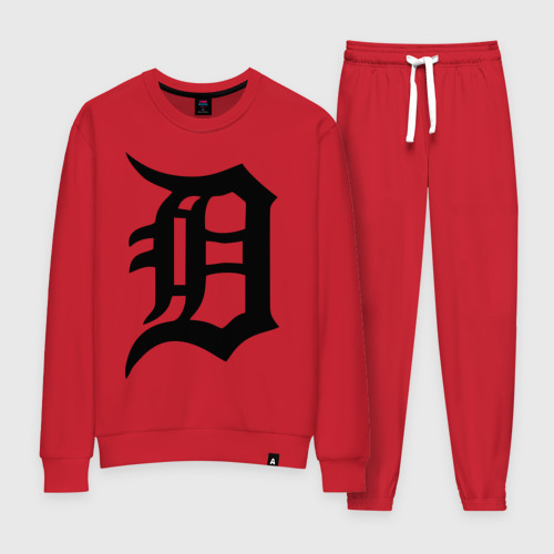 Женский костюм хлопок Detroit tigers, цвет красный