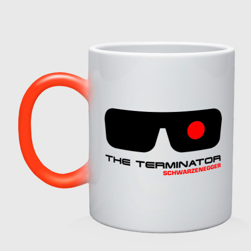 Кружка хамелеон The Terminator, цвет белый + красный