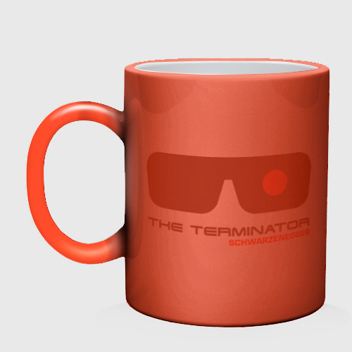 Кружка хамелеон The Terminator, цвет белый + красный - фото 3