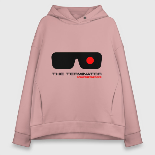 Женское худи Oversize хлопок The Terminator, цвет пыльно-розовый