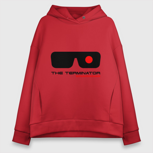 Женское худи Oversize хлопок The Terminator, цвет красный