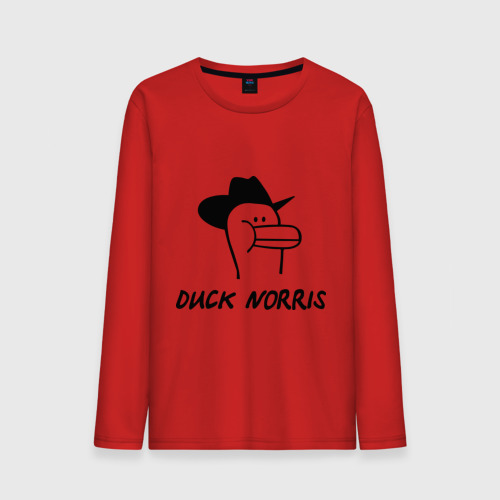 Мужской лонгслив хлопок Duck Norris, цвет красный